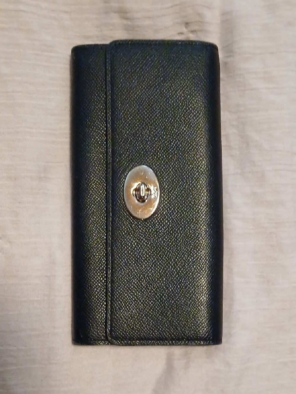 Coach Black Textured Leather Card Wallet